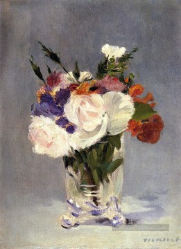 Fleurs Dans Un Vase En Cristal 1882 Fleur Impressionnisme Edouard Manet Peinture à l'huile